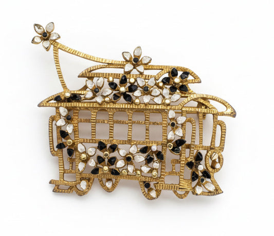 Vtg Lisner Streetcar Brooch CSBH