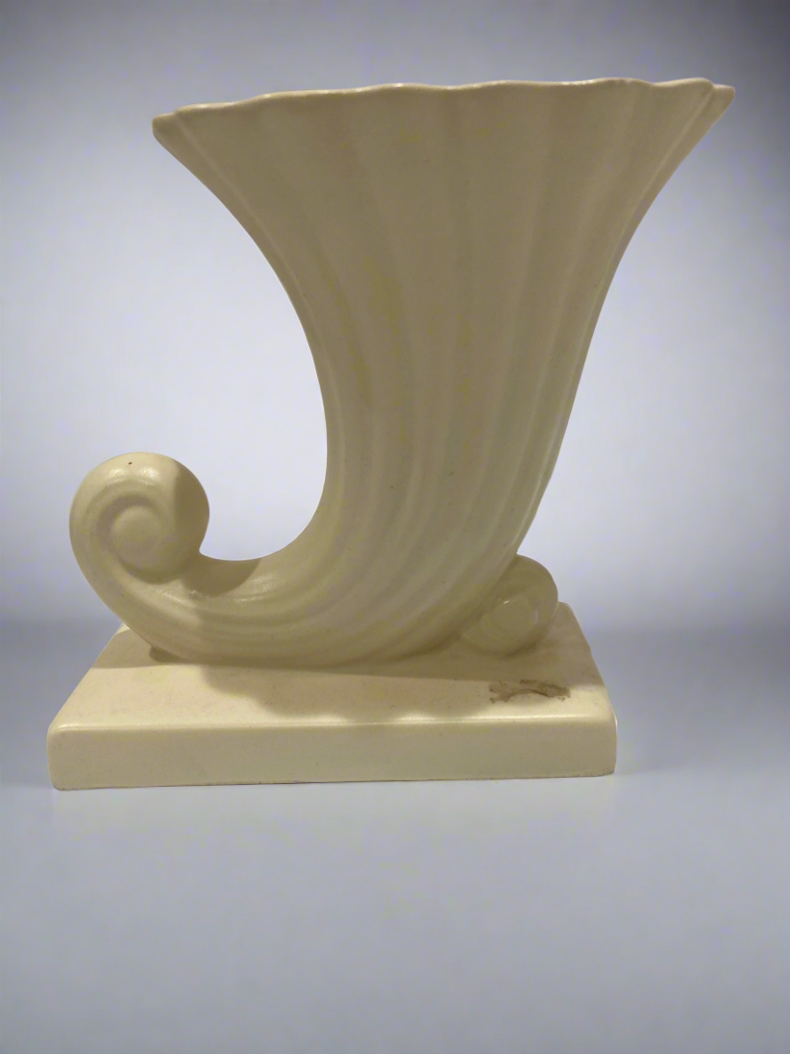 Vintage pottery cornucopia