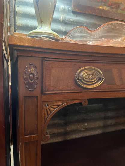 Mahogany Antique Serpentine Sideboard Buffet (cs)