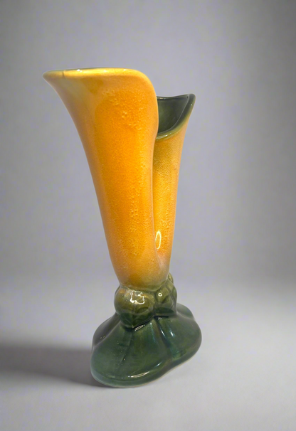 Antique Double Medley Yellow Flower Vase