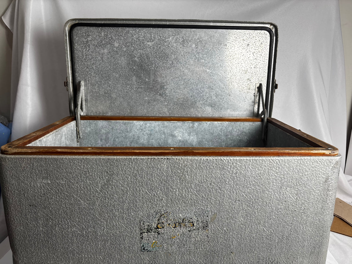 Vintage Cronstroms Aluminum Ice Chest Cooler – Metal Camping Drink Cooler with Drain Plug