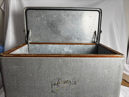 Vintage Cronstroms Aluminum Ice Chest Cooler – Metal Camping Drink Cooler with Drain Plug