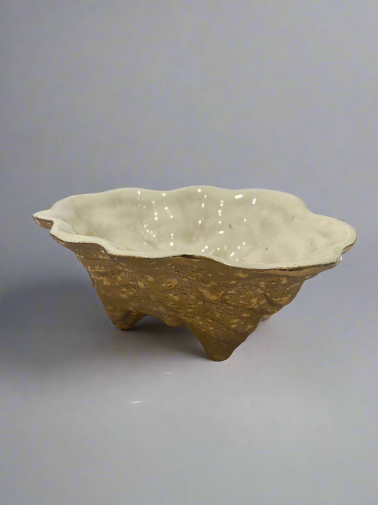 White and gold  bowl