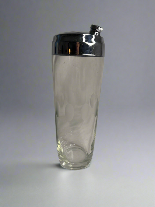 MCM  Glass Cocktail Shaker - Chrome Top.