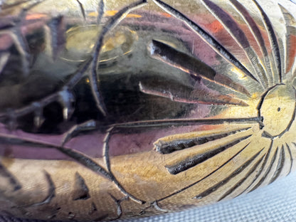 Vtg Engraved Brass Cuff CSBH