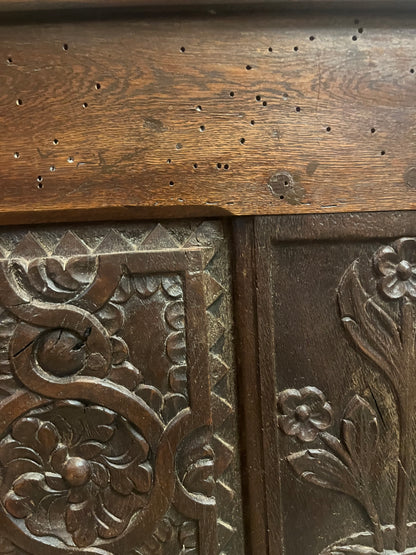 French Brittany Style Carved Walnut Coffer, 19th Century.