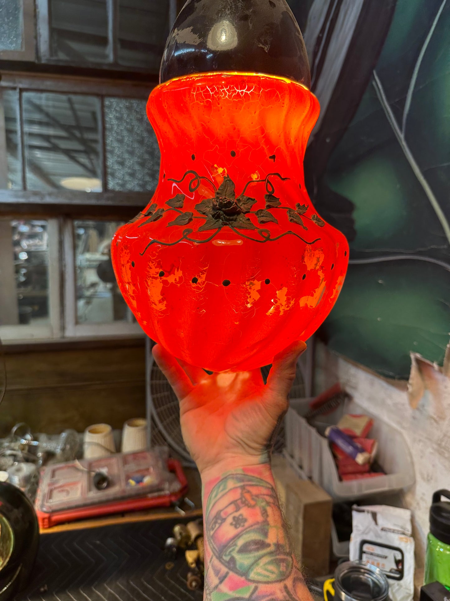 Brass and Glass Pendant