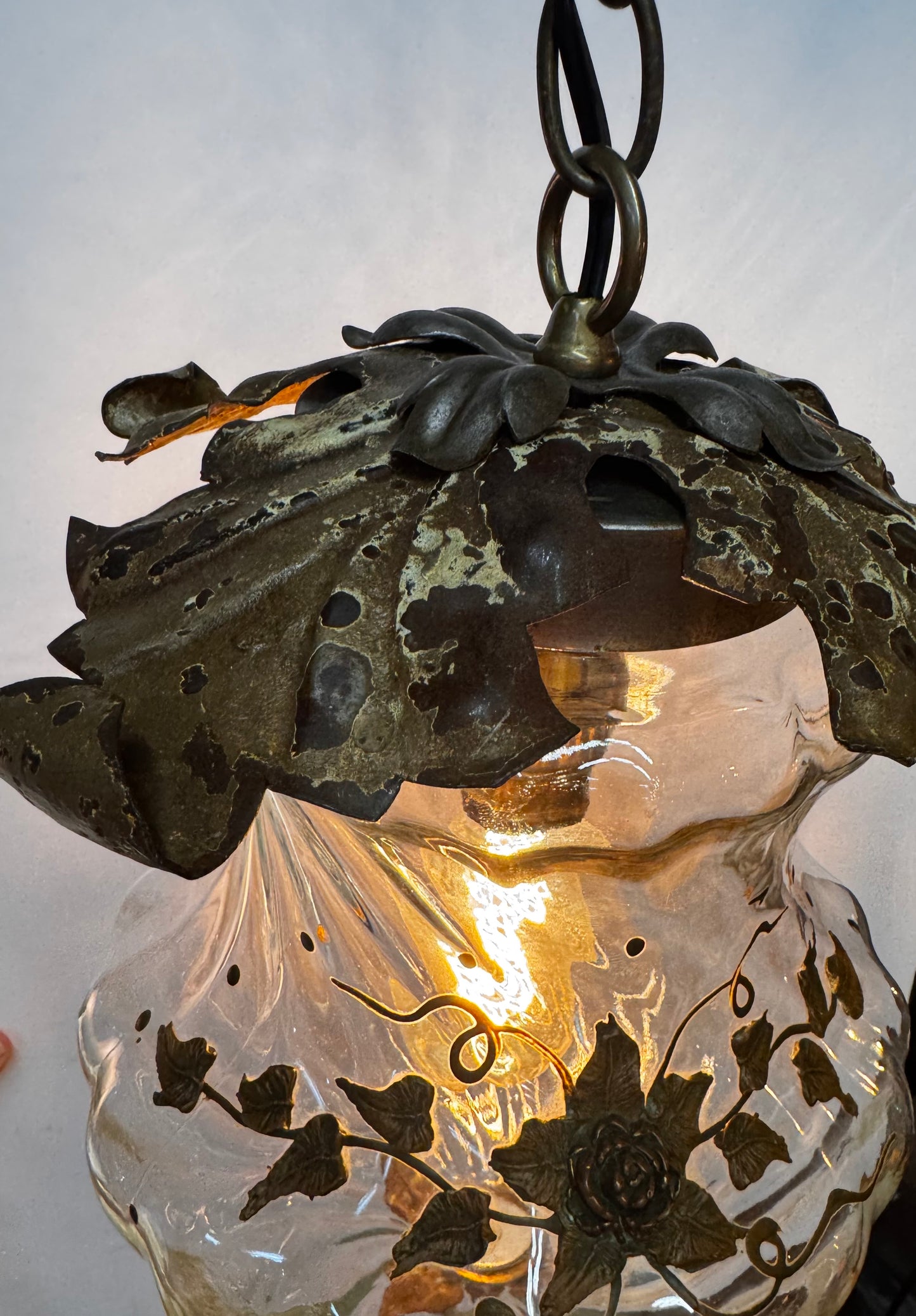 Brass and Glass Pendant