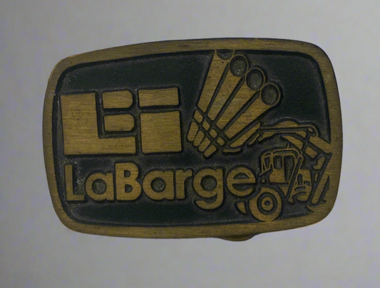 Vtg LaBarge brass belt buckle