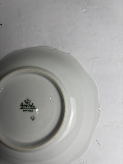 Vintage Rosenthal Bavaria Pink Rose Berry Bowl Set – Master Serving Bowl & 4 Berry Dishes with Gold Gilt Rim CSMB