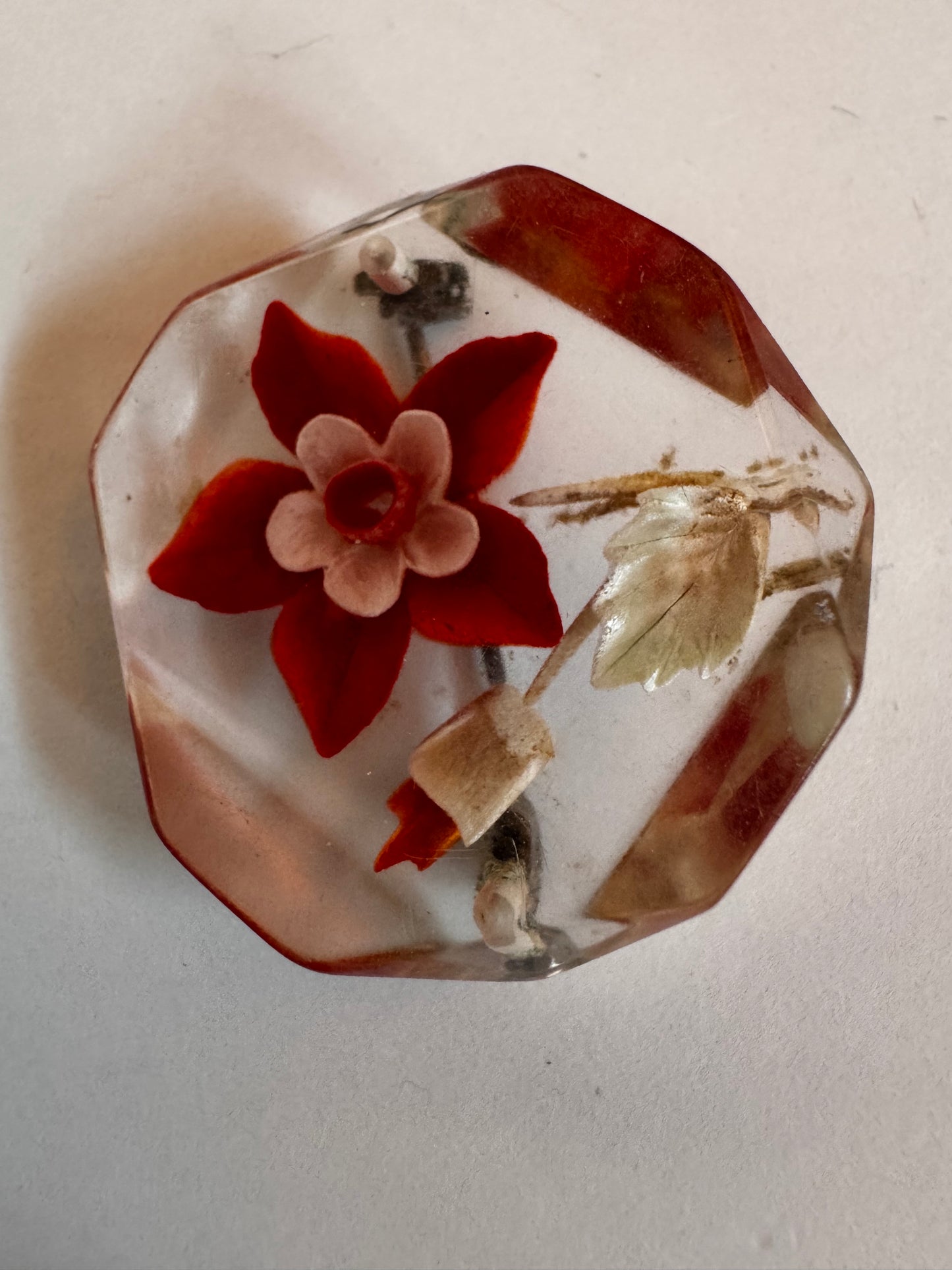 Lucite Flower Brooch CSBH