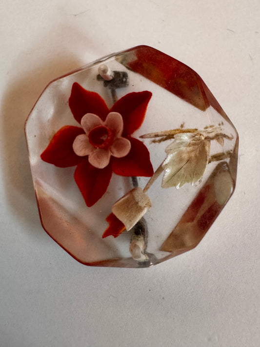 Lucite Flower Brooch CSBH