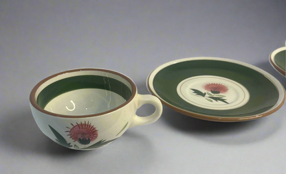 Stangl Pottery Thistle Cup & Saucer Set