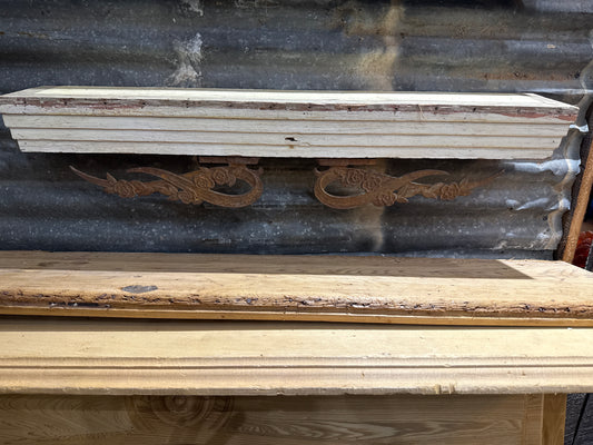 Salvage Wood Shell w/ Iron Brackets