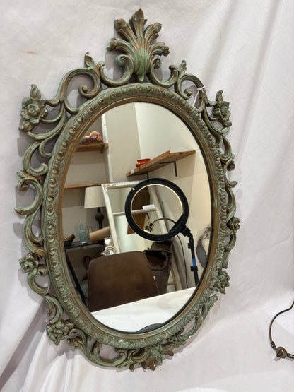 Vintage Ornate Oval Wall Mirror