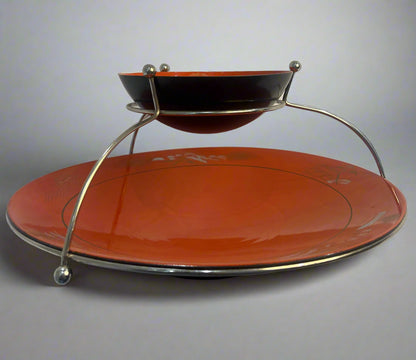 Vintage Orange Z-Tier Serving