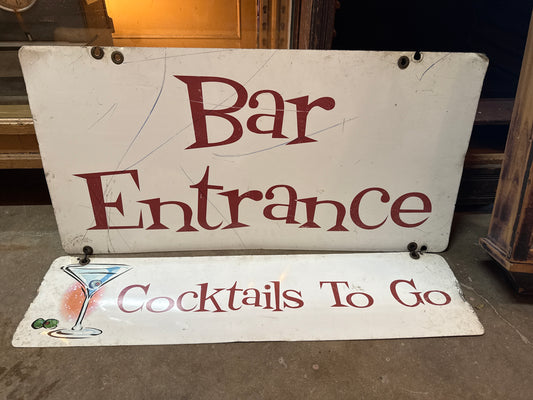 Vtg MCM Bar Entrance Sign