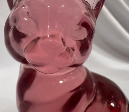 Fenton Glass Rose Cat CSBH