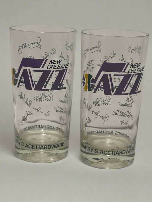 vtg New Orleans Jazz basketball glasses (2) CSBH
