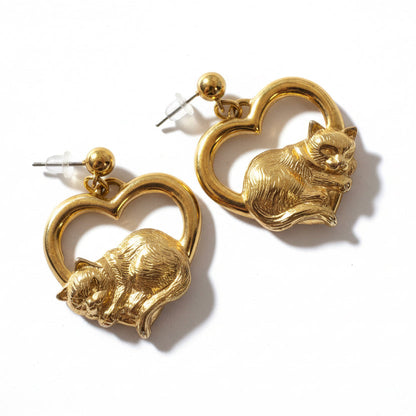 Vtg Avon Cat Earrings CSBH