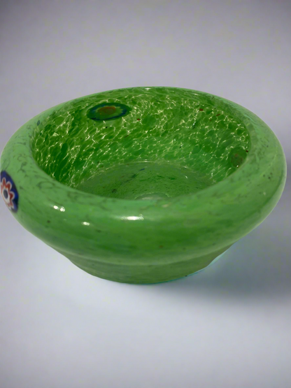 Translucent green glass bowl