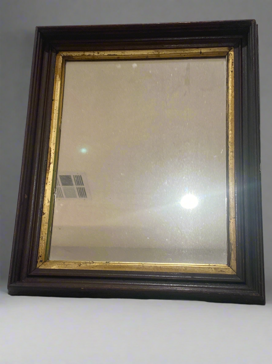 Vtg oak wall mirror
