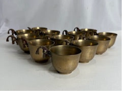 Vtg  Brass Koi Punch Cups (12)