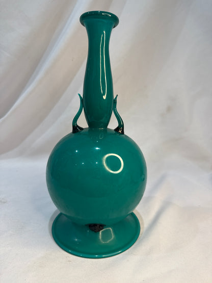 CSRR MCM Modern Teal Art Glass Vase