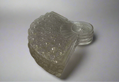 Vtg Daisy & Button Fan Snack Plate Anchor Hocking ( Set of 4)