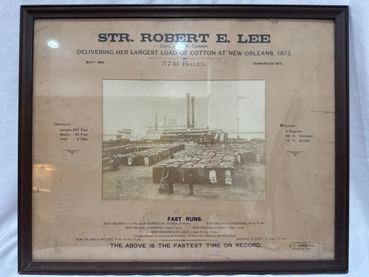 CSRR Print of Steamboat “Robert E. Lee” and Her Largest Load of Cotton