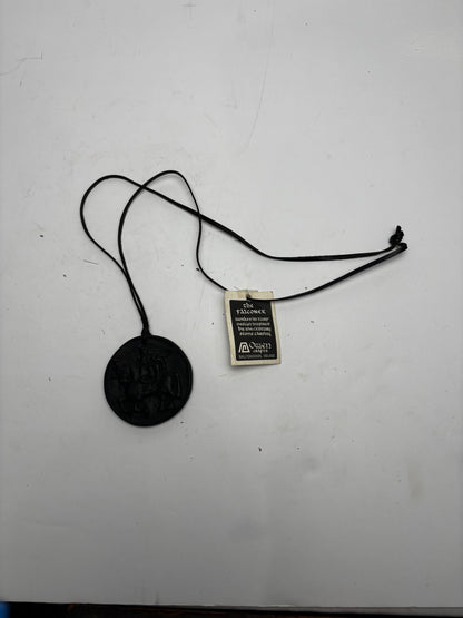 Vintage Irish Turf Medallion Pendant Necklace - "The Falconer" by Owen Crafts