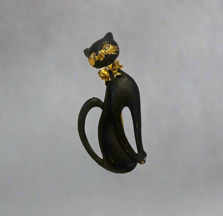 Vtg Black Cat Pin CSBH