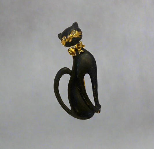 Vtg Black Cat Pin CSBH