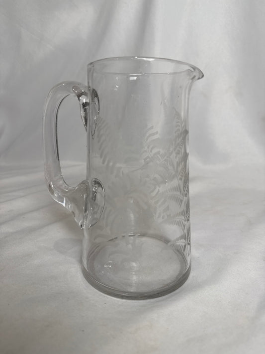 Victorian Etched Glass Pitcher