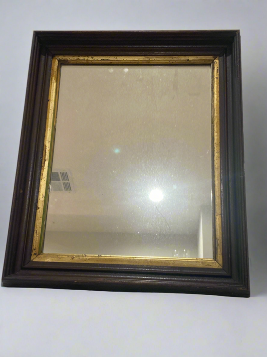 Vtg oak wall mirror
