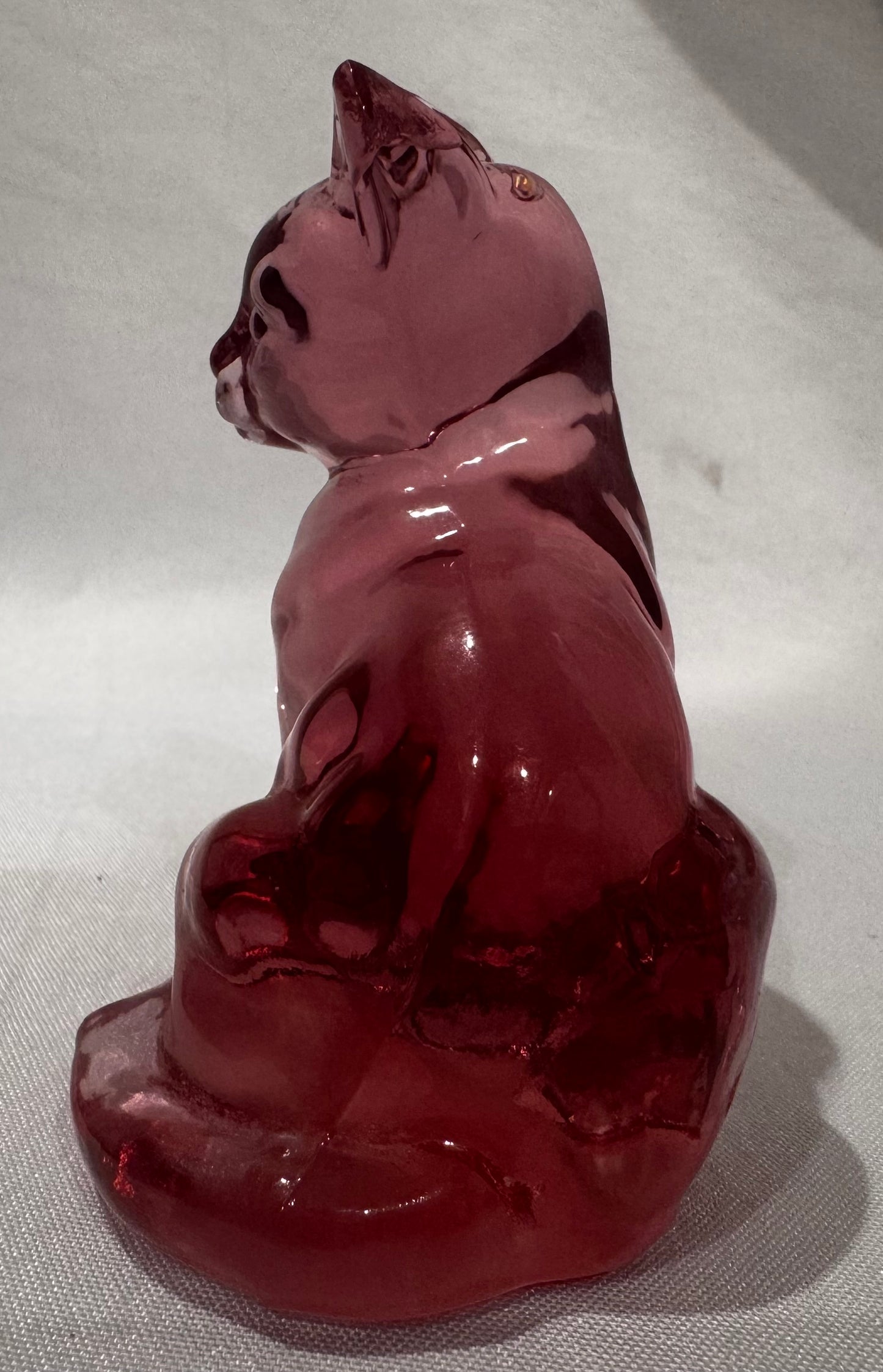 Fenton Glass Rose Cat CSBH