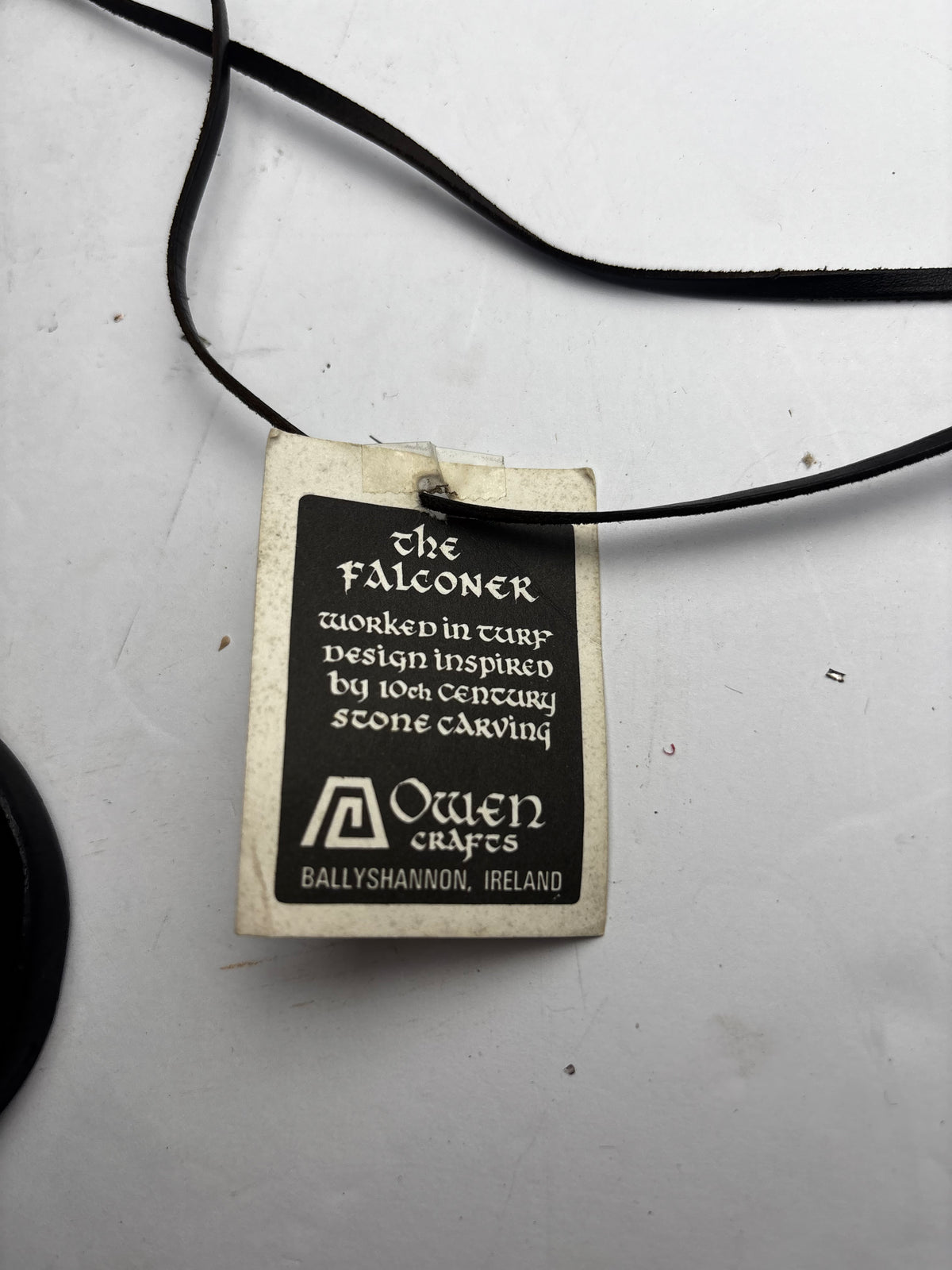 Vintage Irish Turf Medallion Pendant Necklace - "The Falconer" by Owen Crafts