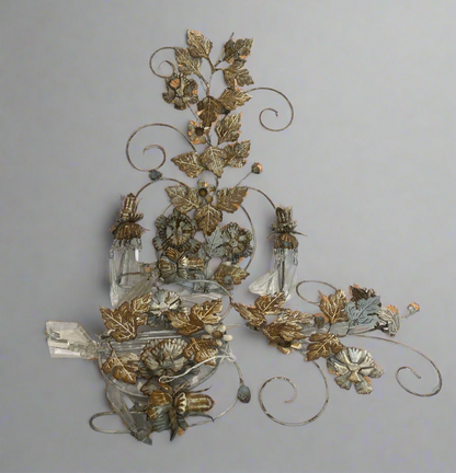 Vintage Italian Floral Wall Sconces (set of 2)
