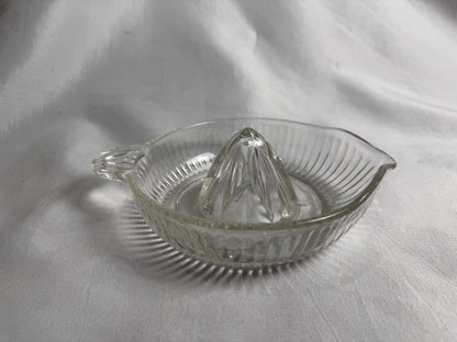 Vintage Clear Ribbed Glass Citrus Reamer