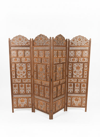 CSA Indian 3 Panel Hand-carved Screen