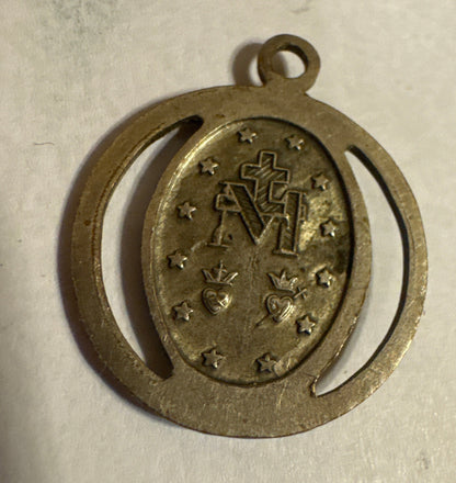 Vtg  Brass Talisman (Erzulie / Virgin Mary) CSBH