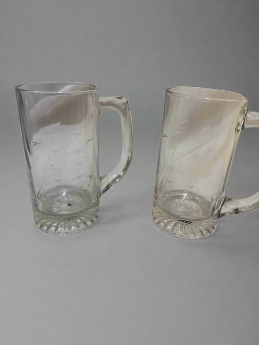 Etched Nautical Beer Steins (2) CSBH