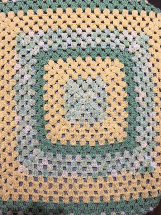 Baby yellow/green afghan csbh