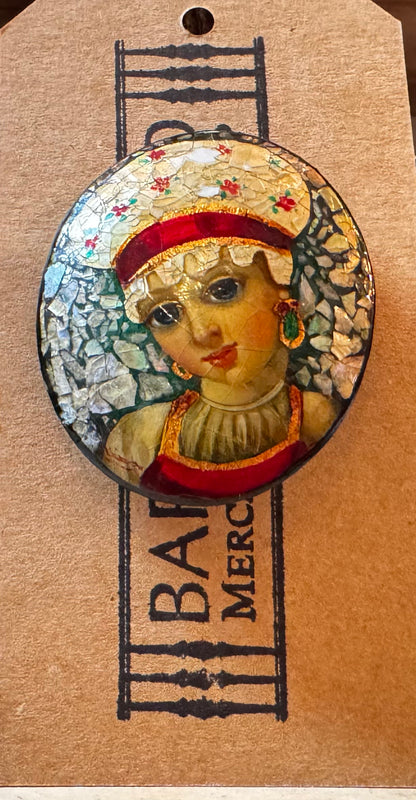 Russian Miniature Painting brooch csbh