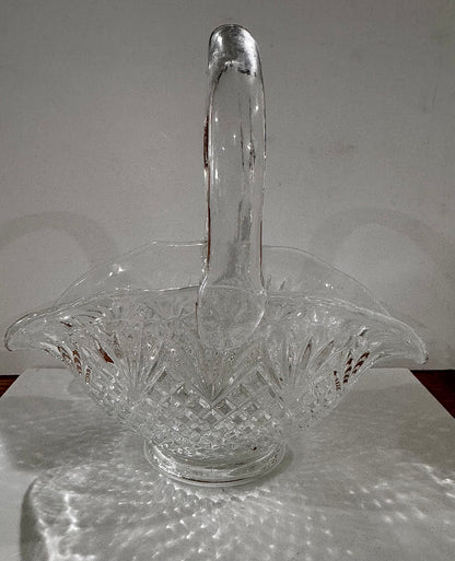 Vintage Clear Glass Pineapple & Fan Basket