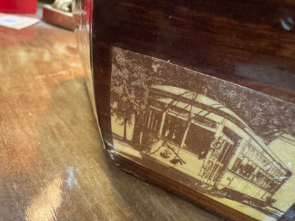 Vintage 1970s New Orleans Decoupage Wooden Box Purse | Café Du Monde & French Quarter Landmark