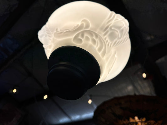 Lion head glass pendant light