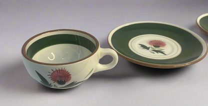 Stangl Pottery Thistle Cup & Saucer Set