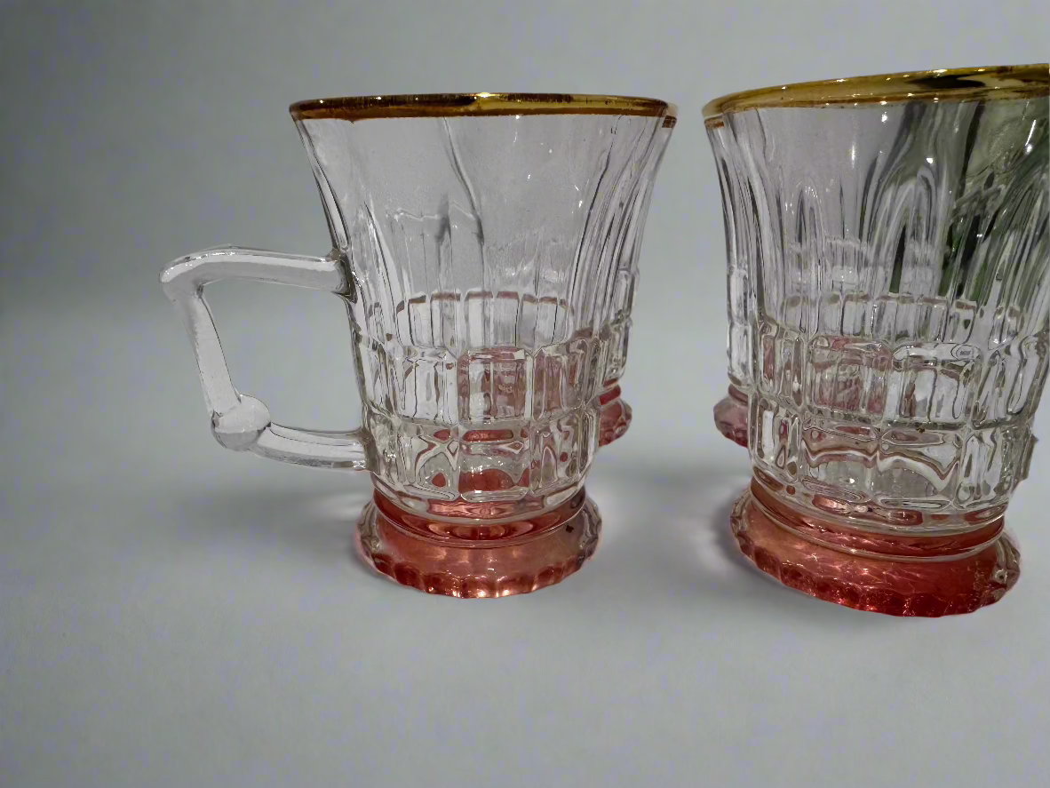 Pink-tinted EAP Glass mugs (4) csbh