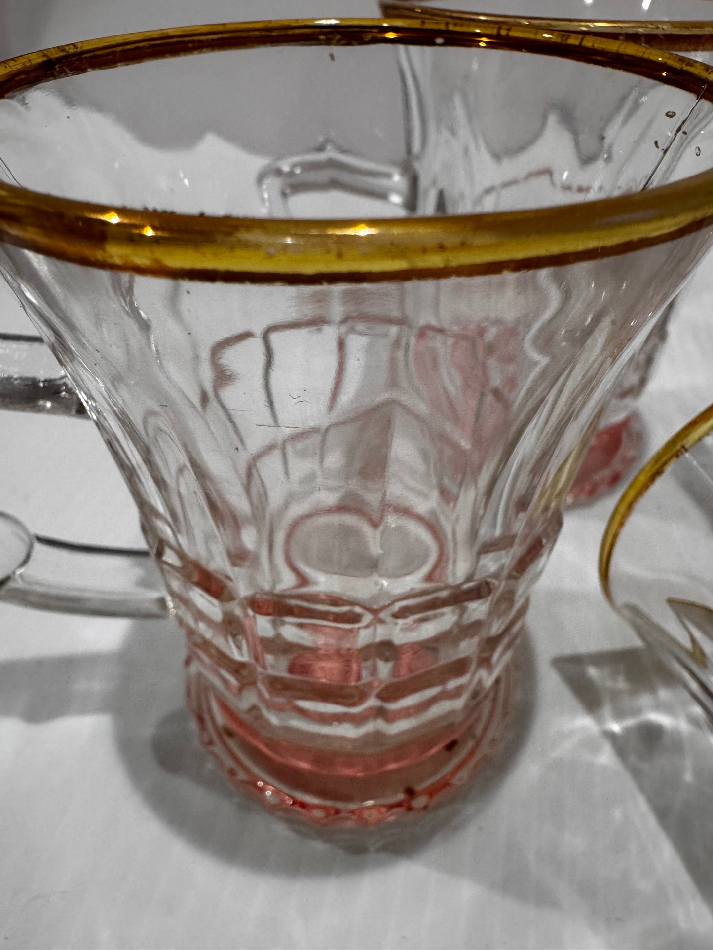 Pink-tinted EAP Glass mugs (4) csbh